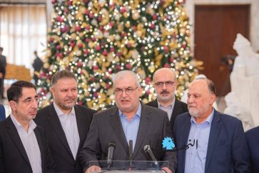 Head of Hezbollah's Loyalty to Resistance parliamentary bloc MP Mohammad Raad with other members of the bloc (Thursday, December 19, 2019).