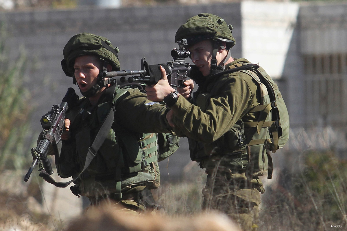 Israeli occupation soldiers shooting