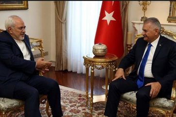 Iranian FM Mohammad Javad Zarif meeting Turkish PM Binali Yıldırım