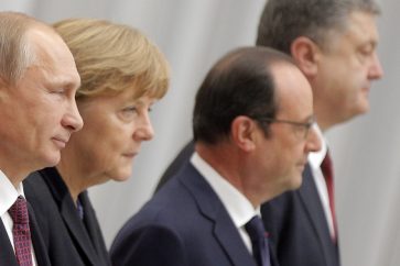 Leaders of Russia, Ukraine, France and Germany in the so-called Normandy format