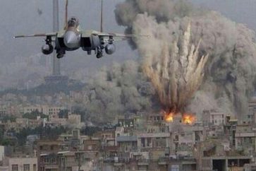 Zionist warplanes bombing Gaza (File Photo)
