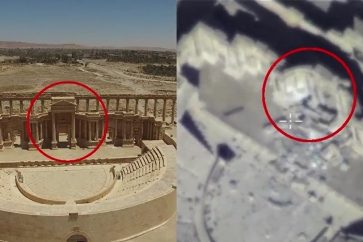 Drone footage showing Palmyra destruction by ISIL terrorists