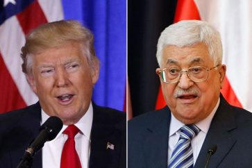 US President Donald Trump - Palestinian Leader Mahmoud Abbas
