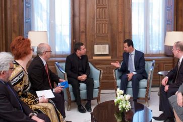 President Basahr Assad received on Sunday European delegation