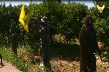 Hezbollah Soldiers at Lebanon-Palestine border