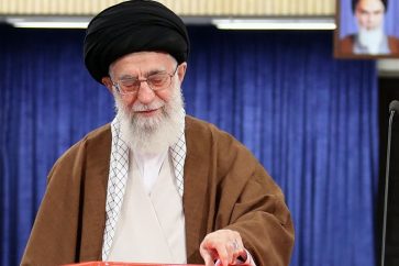 Imam Khamenei casting his ballot during presidential election