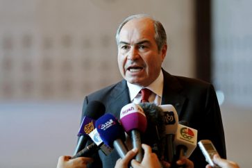 FILE PHOTO: Jordan's Prime Minister Hani Mulki speaks to the media after the swearing-in ceremony for the new cabinet at the Royal Palace in Amman, Jordan, June 1, 2016. REUTERS/Muhammad Hamed/File Photo