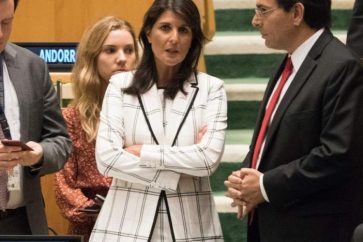 US and Israeli ambassadors to UN, Nikki Haley and Danny Danon