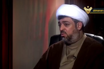 Deputy Secretary-General of Bahrain's Al-Wefaq Sheikh Hussein Al-Daihi during interview with Al-Manar