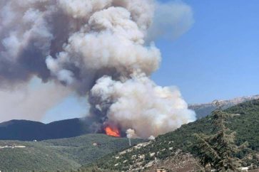 Lebanon wildfire Qobayat