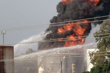 Zahrani oil facility fire