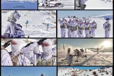 Hezbollah fighters in snow