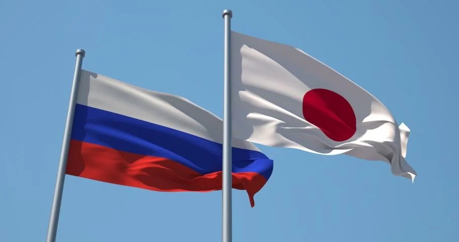 Japan Russia flags