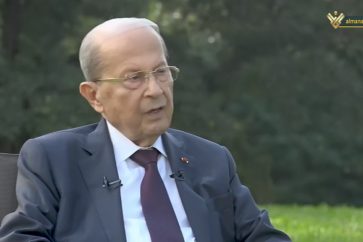 President Michel Aoun  in an interview with Al-Manar TV at Baabda Palace (October 28, 2022)