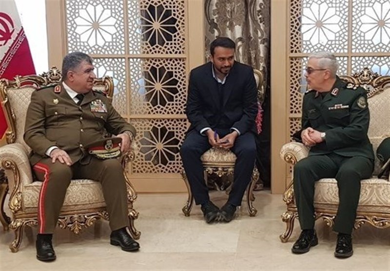 Chief of Staff of the Iranian Armed Forces Major General Mohammad Hossein Baqeri and Syrian Defense Minister Ali Mahmoud Abbas