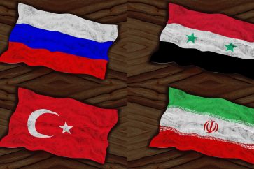 Iran Russia Syria Turkey flags