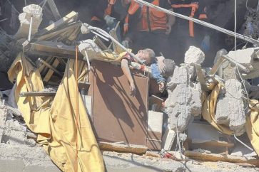 Des enfants palestiniens tués par les bombardements israéliens contre Gaza, le 7 mai 2024.