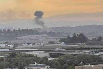 Smoke after Yemeni missile struck