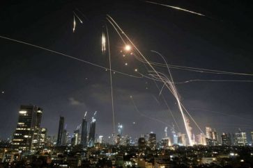 Scene of the Iranian missile attack on the Zionist entity (June 13, 2025).